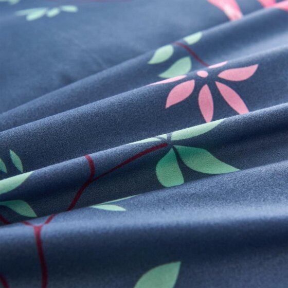 3-tlg. Bettwäsche-Set Flamingo 200x200/80x80 cm Marineblau/Rosa - 2