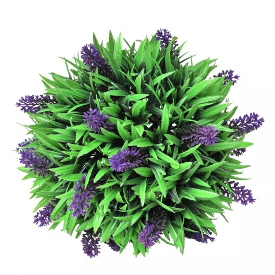 2x Buchsbaum Kugel Buchskugel Kunstpflanze mit Lavendel 28 cm - 2