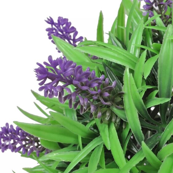 2x Buchsbaum Kugel Buchskugel Kunstpflanze mit Lavendel 28 cm - 3