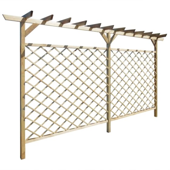 Gitterzaun mit Pergola-Oberteil Holz - 2