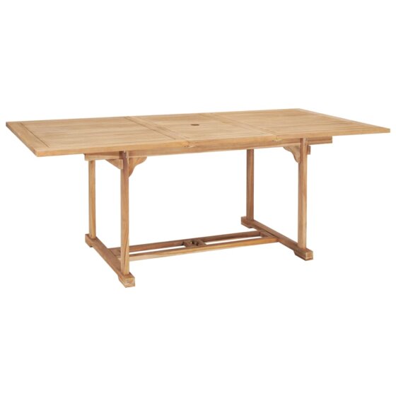 Ausziehbarer Esstisch 150-200 x 100 x 75 cm Massivholz Teak - 2