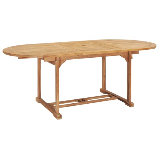 Ausziehbarer Esstisch 150-200 x 100 x 75 cm Massivholz Teak - 2