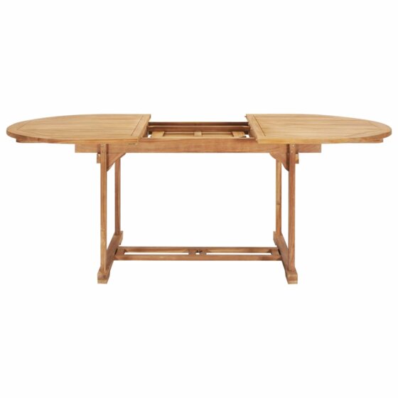 Ausziehbarer Esstisch 150-200 x 100 x 75 cm Massivholz Teak - 3