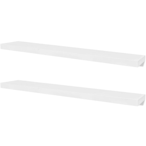 2er Set MDF Wandregal Wandboard Bücher/DVD-Regal Hängeregal, weiß - 2