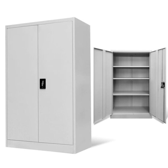 Aktenschrank 90×40×140 cm Stahl Grau - 1