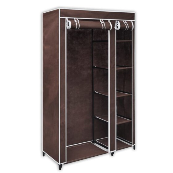 60721 Stoffschrank Braun Kleiderschrank Faltschrank Campingschrank - 1