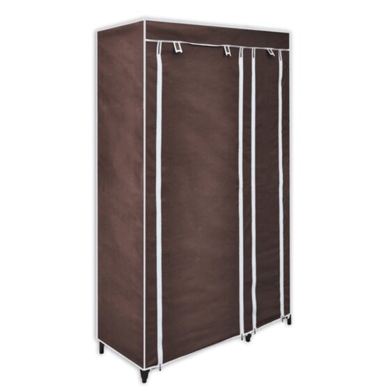 60721 Stoffschrank Braun Kleiderschrank Faltschrank Campingschrank - 2