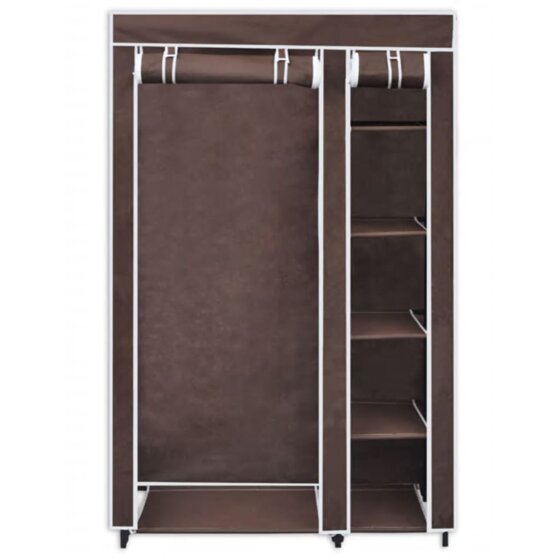 60721 Stoffschrank Braun Kleiderschrank Faltschrank Campingschrank - 3