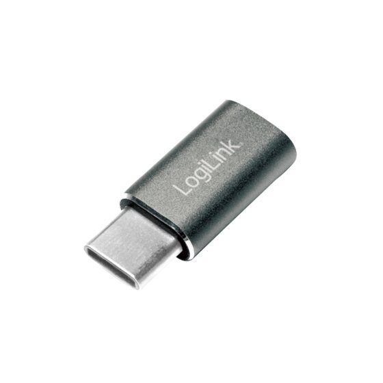 LogiLink USB-C Adapter auf Micro USB Buchse, Silber - 1