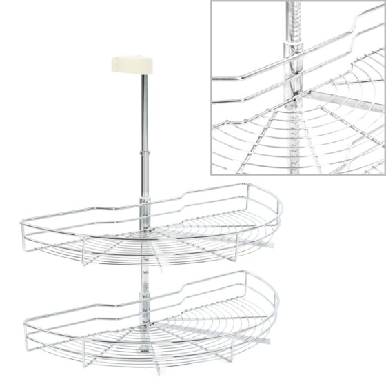 2-stufiger Küchen-Drahtkorb Silbern 180 Grad 75 cm - 1