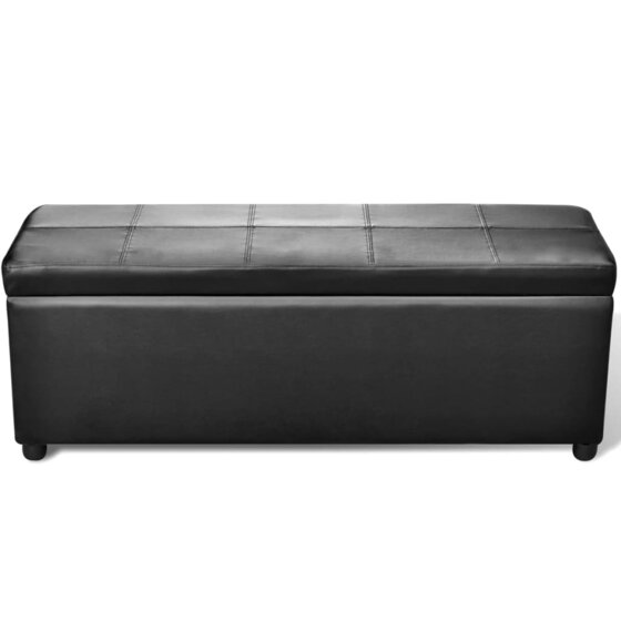 Ablagebank Sitzbank Aufbewahrung holz schwarz - 3