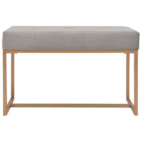 Bank 80 cm Grau Samt - 2