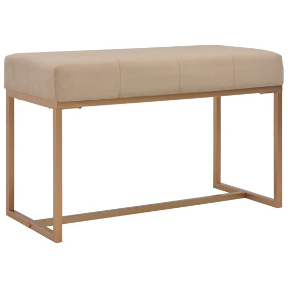 Bank 80 cm Beige Samt - 1