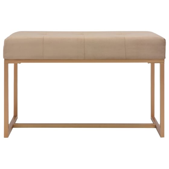 Bank 80 cm Beige Samt - 2
