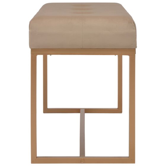 Bank 80 cm Beige Samt - 3