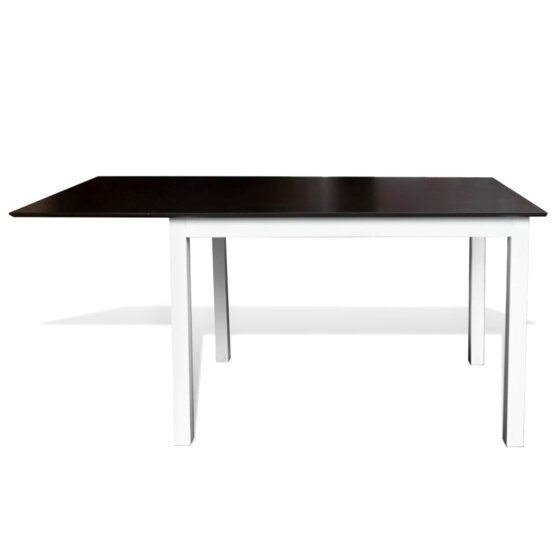 Ausziehbarer Esstisch Gummibaum-Holz Braun und Weiß 150 cm - 2