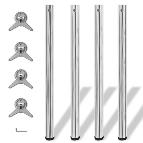 4x höhenverstellbares Tischbein Tischbeine Chrom 870 mm - 1