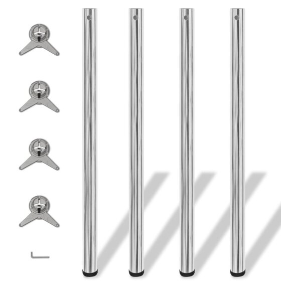 4x höhenverstellbares Tischbein Tischbeine Chrom 1100 mm - 1