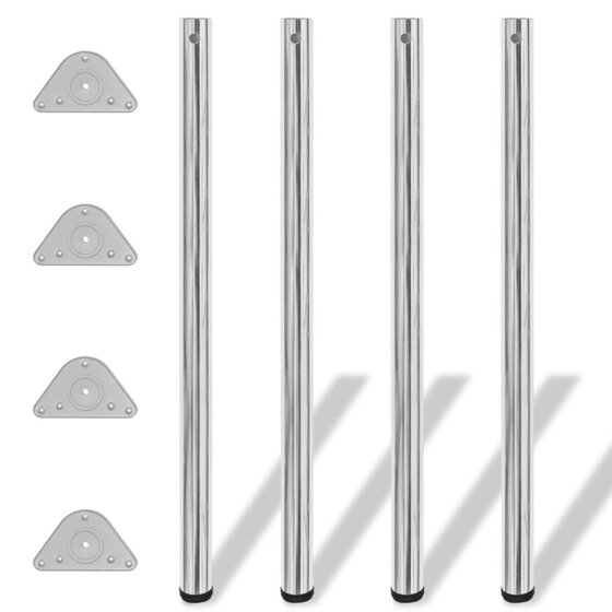 4x höhenverstellbares Tischbein Tischbeine Stützfuß Chrom 1100 mm - 1