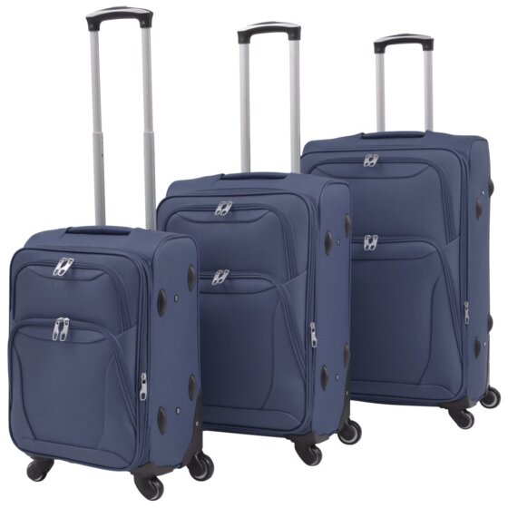 3-tlg. Weichgepäck Trolley-Set Marineblau - 1