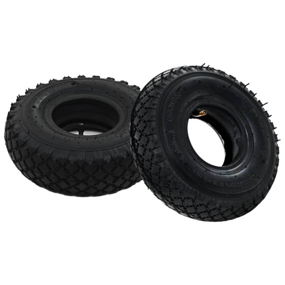 2 Reifen 2 Schläuche 3,00 - 4 260 x 85 für Sackkarren Gummi - 1