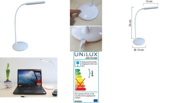 UNiLUX Akku LED-Tischleuchte NELLY, dimmbar, weiß (64000350)