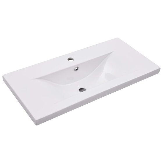 Einbauwaschbecken 81x39,5x18,5 cm Keramik Weiß - 2