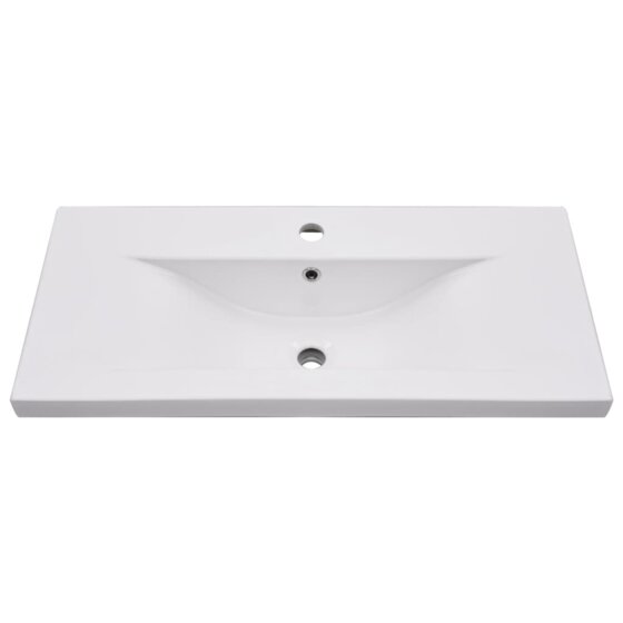 Einbauwaschbecken 81x39,5x18,5 cm Keramik Weiß - 3