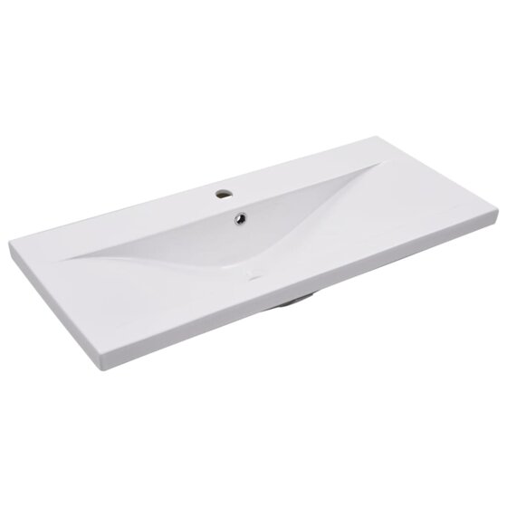 Einbauwaschbecken 91x39,5x18,5 cm Keramik Weiß - 2