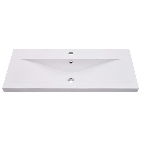 Einbauwaschbecken 91x39,5x18,5 cm Keramik Weiß - 3