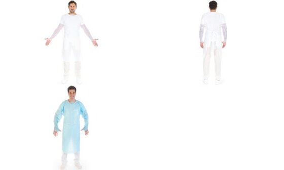HYGOSTAR CPE-Untersuchungskittel, 50 my, XL, weiß (6495665)