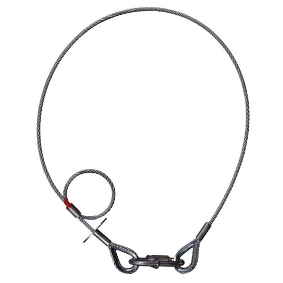 Adam Hall Accessories S 58100 SK - Saveking® Sicherungsseil 5 mm, 1 m, beidseitig Kausche, silber
