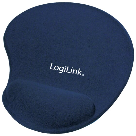 LogiLink Mauspad mit Silikon Gel Handballenauflage, blau