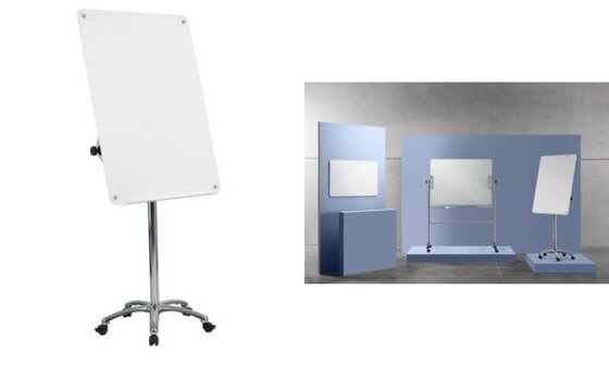 ARCHYI. Glas-Flipchart Porto, mobil, 750 x 1.000 mm (70030200)