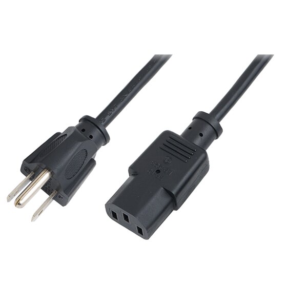 LogiLink Netzkabel, US-Stecker NEMA 5-15P auf Kaltger&auml;tebuchse IEC C13, 1,8m, schwarz