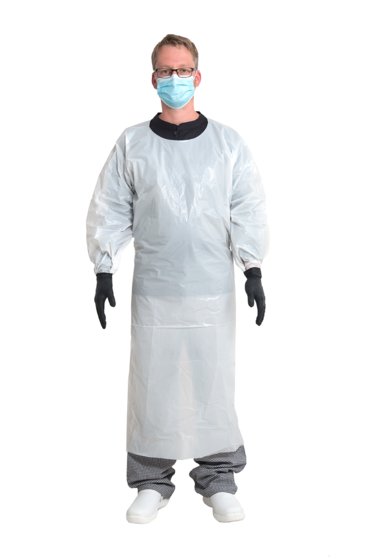 Einweg Schutzkittel Malschürze Protect – Coat 180 x 130 wasserdicht, HACCP, weiß - 5