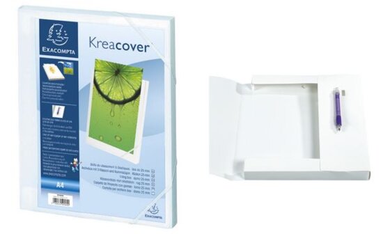 EXACOMPTA Sammelbox Kreacover, A4, PP, 25 mm, weiß (8702057)