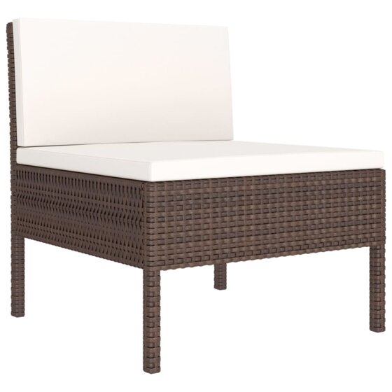 10-tlg. Garten-Lounge-Set mit Auflagen Poly Rattan Braun - 3