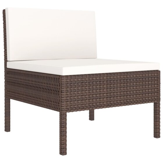 10-tlg. Garten-Lounge-Set mit Auflagen Poly Rattan Braun - 3