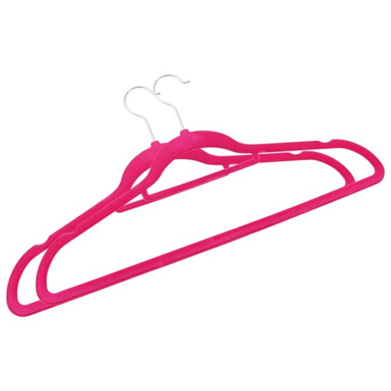 100 Stk. Kleiderbügel-Set Anti-Rutsch Rosa Samt - 3