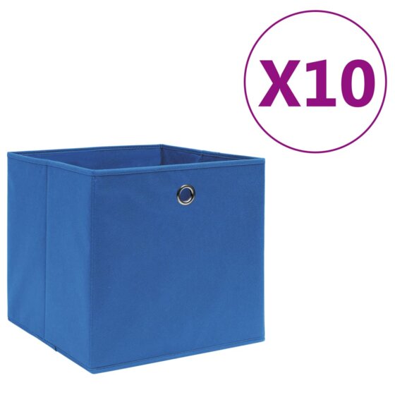 Aufbewahrungsboxen 10 Stk. Vliesstoff 28x28x28 cm Blau - 1