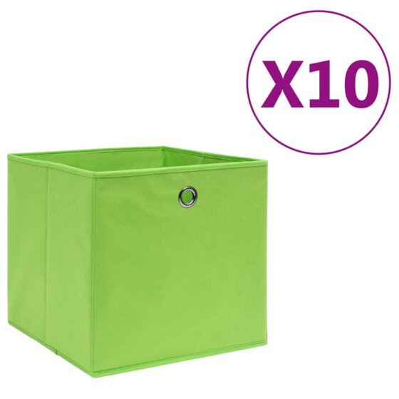 Aufbewahrungsboxen 10 Stk. Vliesstoff 28x28x28 cm Grün - 1