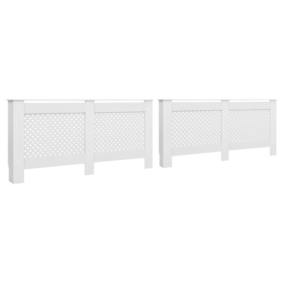 Heizkörperverkleidungen 2 Stk. Weiß 152×19×81,5 cm MDF - 1