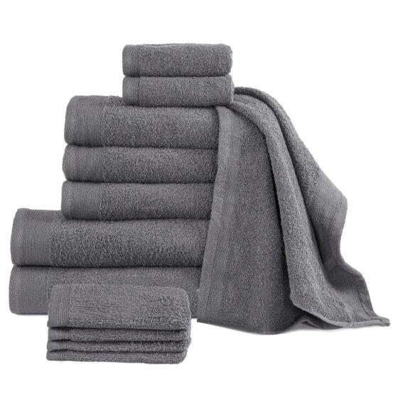 12-tlg. Handtuch-Set Baumwolle 450 g/m² Anthrazit - 1
