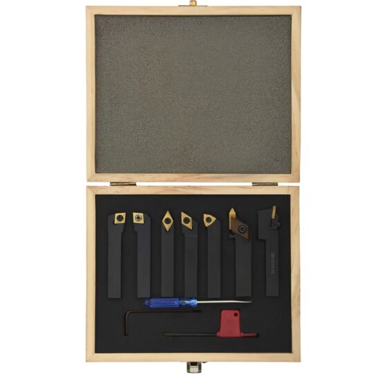 12-tlg. Drehmeißel-Set mit Wendeplatten 12x12 mm 80 mm - 2