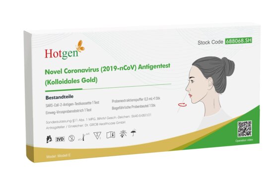 Hotgen Novel Coronavirus Selbsttest SARS-CoV-2 Antigentest Kit 1er Pack - CE Nasal MHD 09/25 - 1