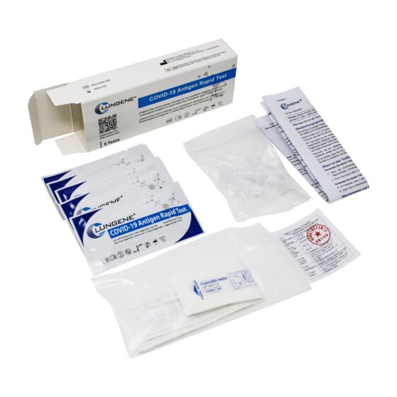 Clungene COVID-19 Antigen Test Eigenanwendung -Nasenabstrich- 5er Pack - Laienzulassung - 1