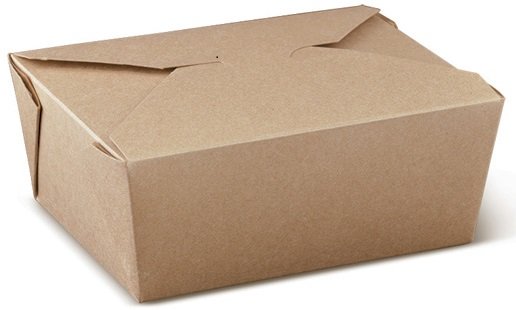 Take-Away Speise Box Behälter braun Pappe PE beschichtet 197x90x75 mm 1660 ml / 56 oz 50 Stück