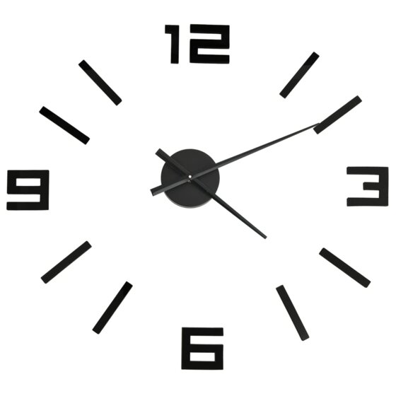 3D-Wanduhr Modernes Design Schwarz 100 cm XXL - 2