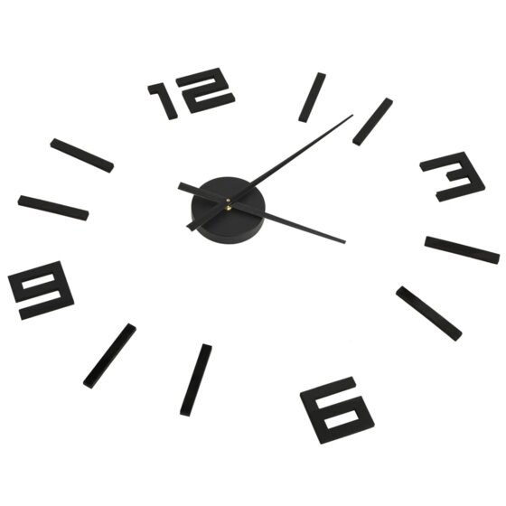 3D-Wanduhr Modernes Design Schwarz 100 cm XXL - 3